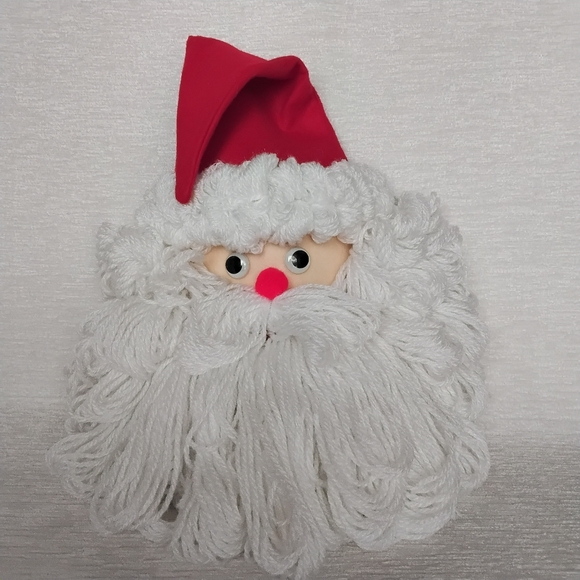 Vintage Santa Claus Hand Crafted Painted Wood Folk Art Decor  Festive Santa Claus Wall Hanging Christmas Decoration Handmade Folkart 90\'s